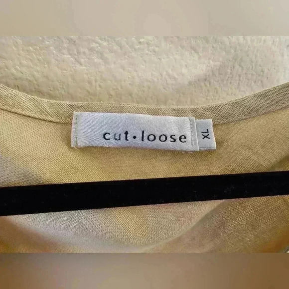 Cut Loose Women's XL  Solid Linen - V-Neck Bias Tank Lagenlook - Picture 5 of 10
